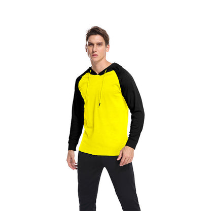 Herren Hoodie Langarmshirt Mit Kontrastärmel Modern