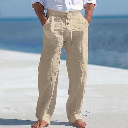 Herren Strandhose Bequem Elastisch Mit Knopfverschluss