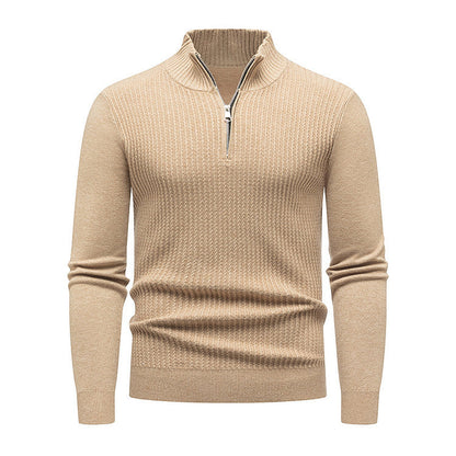 Herren Strickpullover Stehkragen Modern Rippmuster
