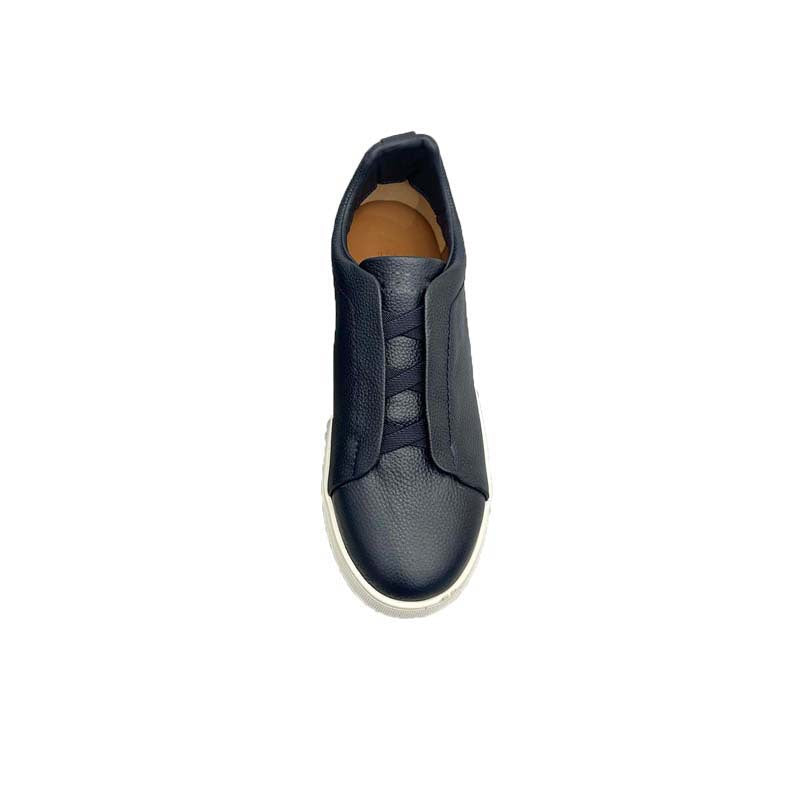 Damen Sneaker Slip-On Leder Schwarz Rutschfest