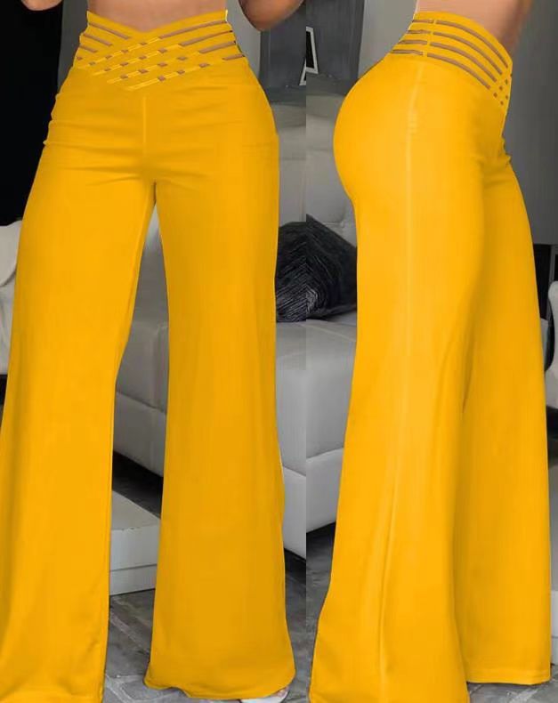 Hohe Taille Jeans Weite Beine Stretch Komfort