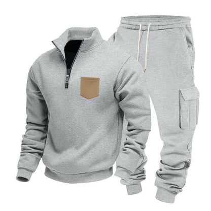 Herren Sportanzug Modern Sportlich Grau