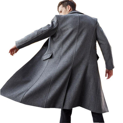 Herren Wollmantel Klassisch Elegant Revers