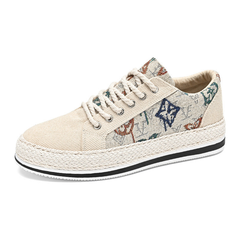 Damen Sneaker Bequem Geflochtene Sohle Trendschuhe