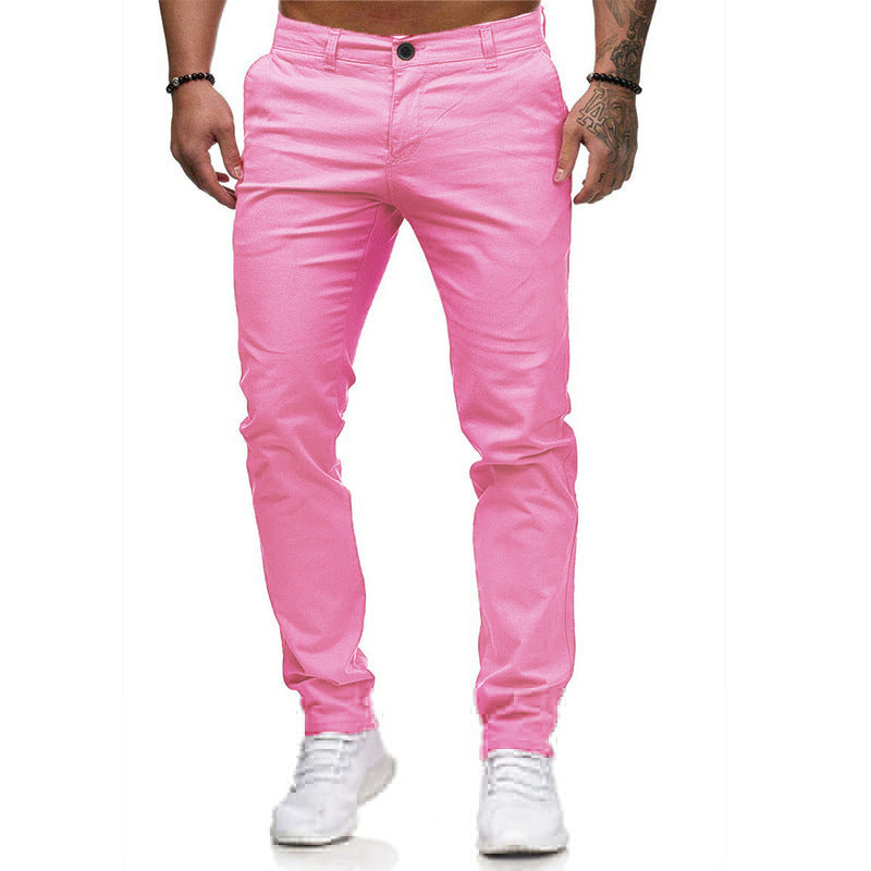 Herren Slim Fit Hose Leicht Baumwolle Modern