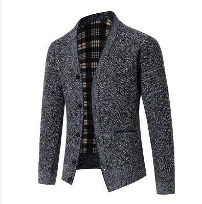 Herren Strickcardigan Karomuster Elegante Oberbekleidung