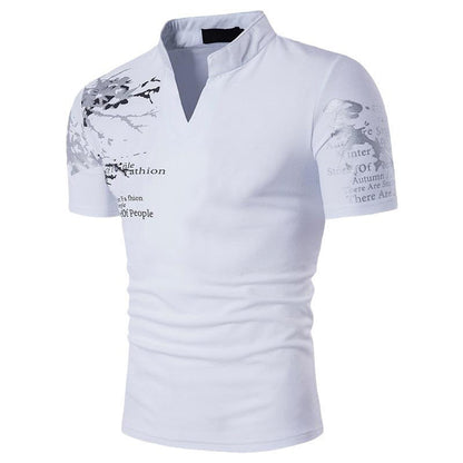 Herren T-Shirt Kurzarm Stehkragen Berlin Grafikdruck