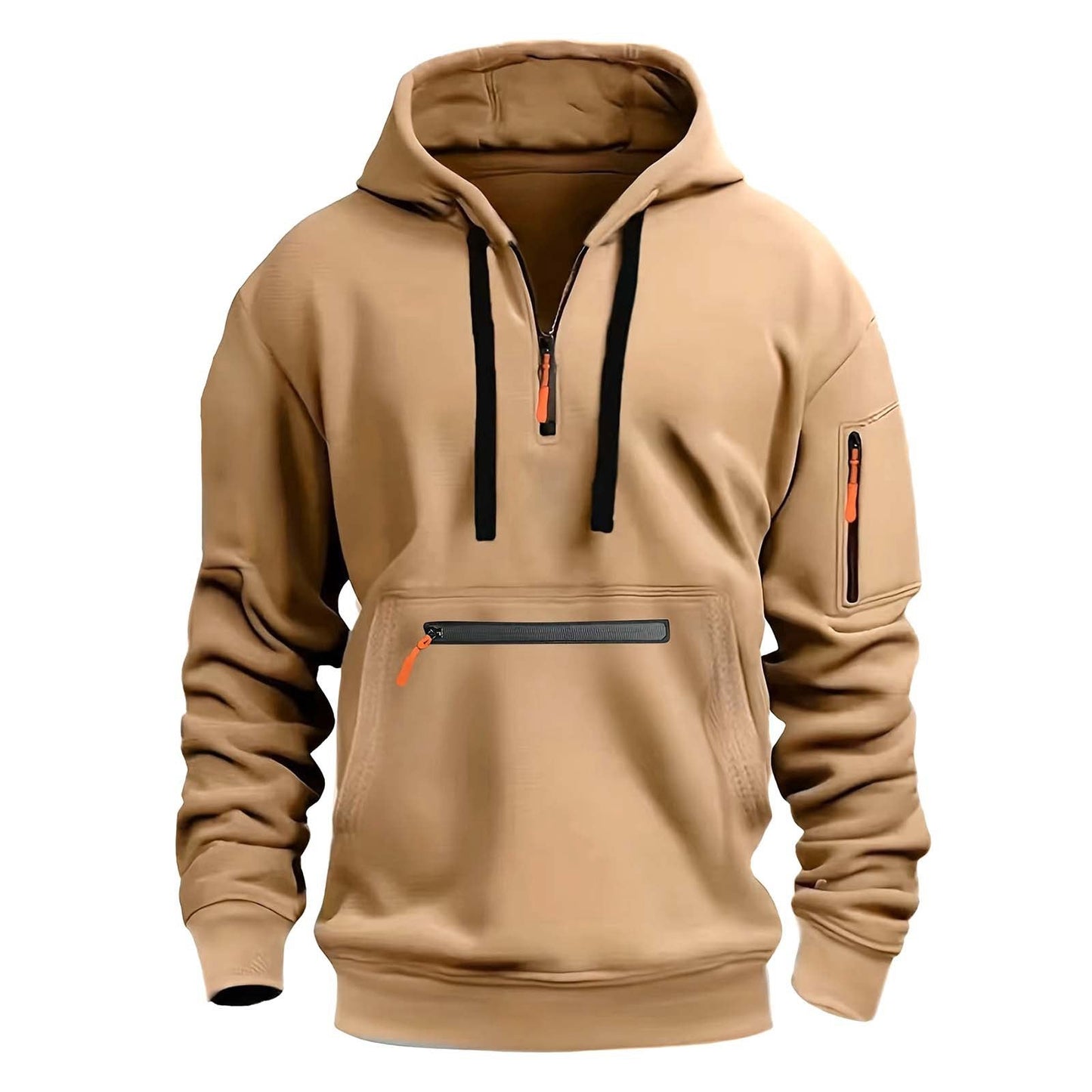 Herren Zip-Hoodie mit Reflektorstreifen und Vielzahl Taschen Sportlich