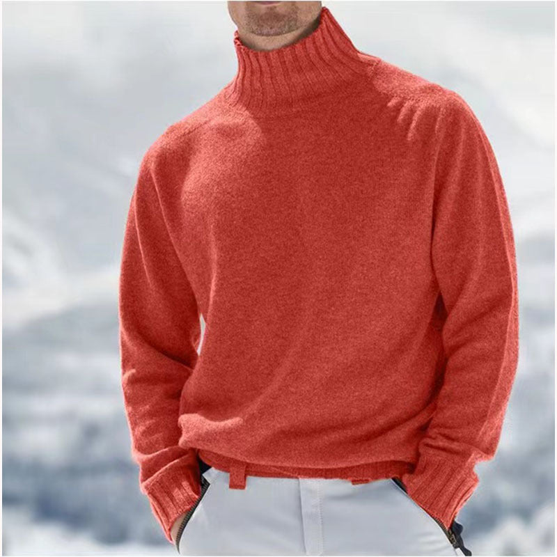 Herren Rollkragenpullover aus Merinowolle mit Struktur Optik