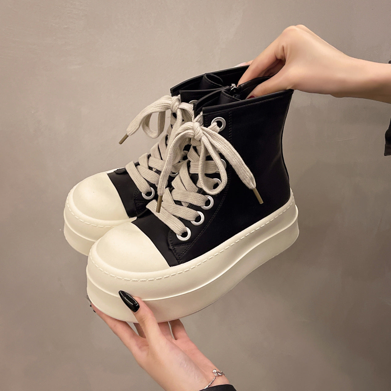 Damen Plattform Sneaker Hoch mit Keilabsatz Modern