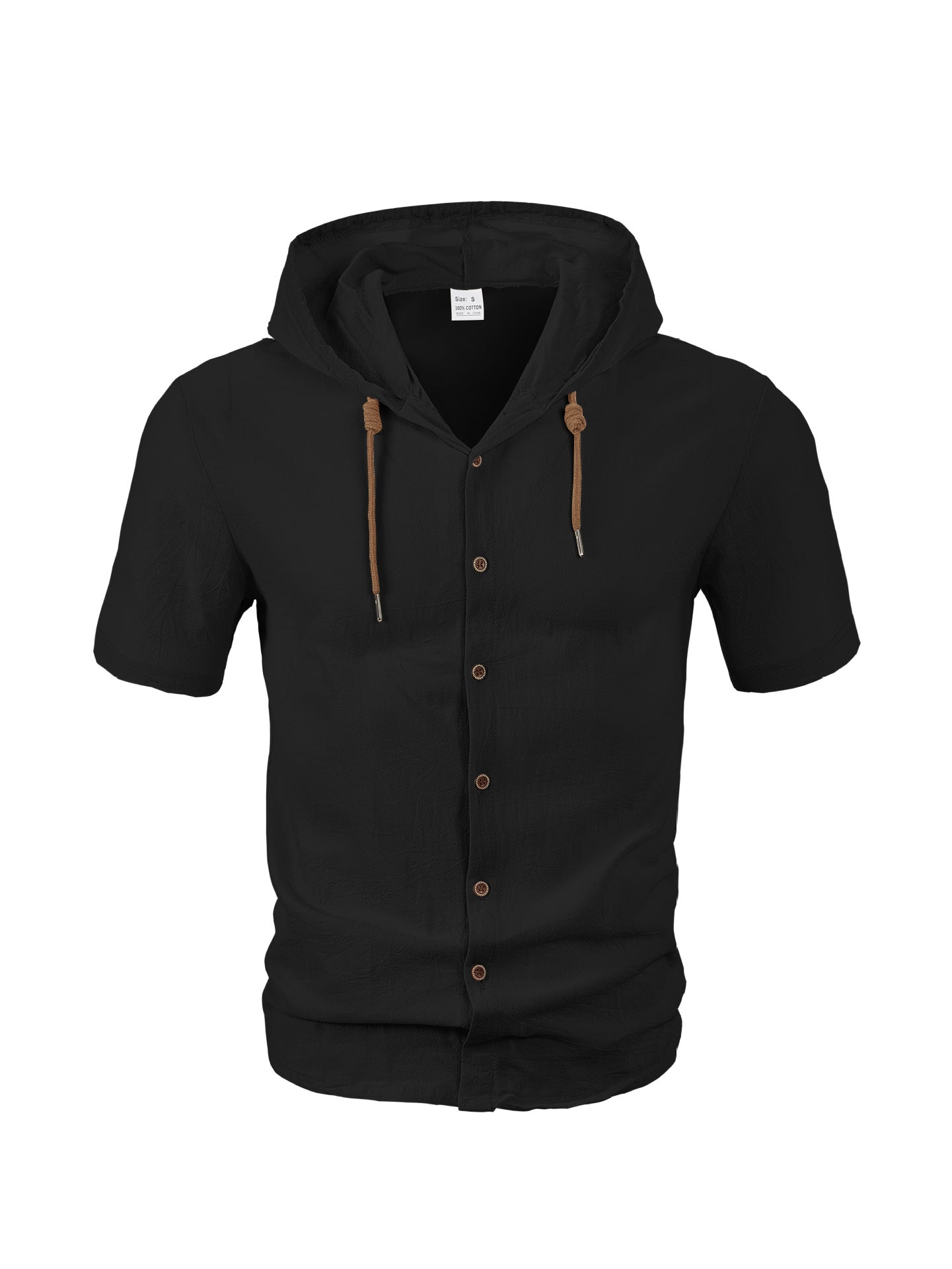 Herren Kapuzenshirt Lässig Leicht Mit Knopfleiste