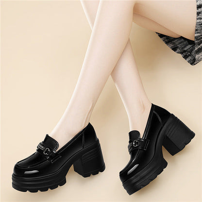 Damen Plateau Schuhe Mit Schnalle Hoch Modisch - BerlinGlamour