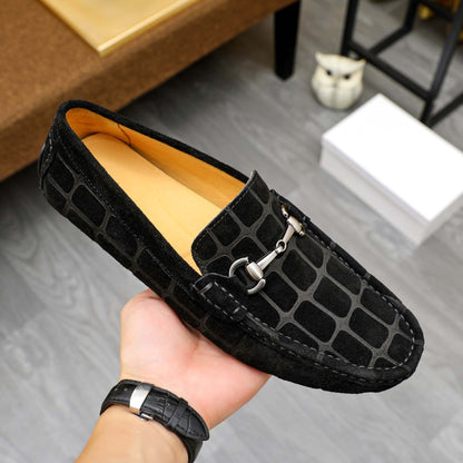 Damen Mokassin Wildleder Schuhe mit Ketten Detail Modern