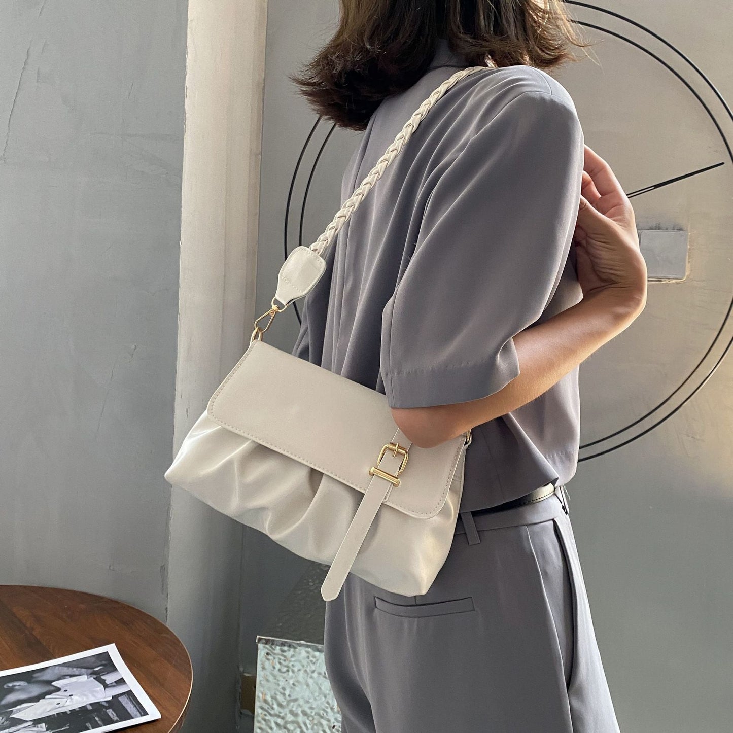 Damen Umhängetasche Groß Ledergürteltasche Schick