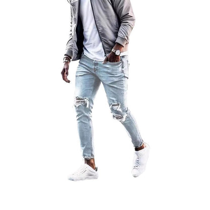 Herren Ripped Jeans Lässiger Schnitt Destroyed Style