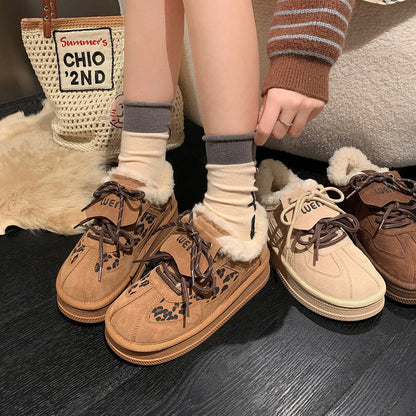Damen Sneaker Modisch Tiermuster Kuschelig - BerlinGlamour