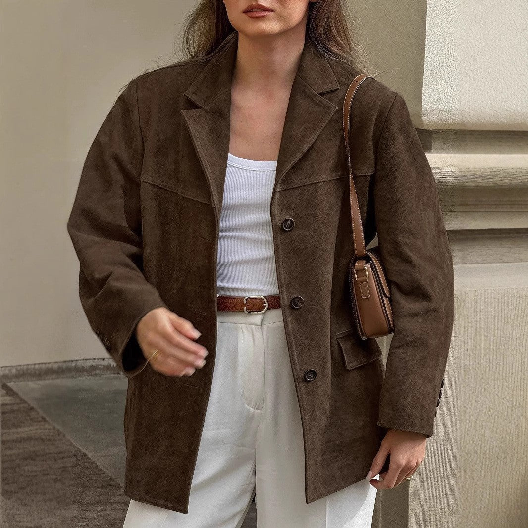 Damen Lederjacke Klassisch Schwarz