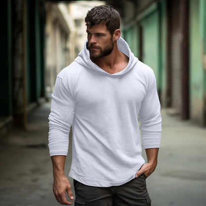 Herren Hoodie Langarm V-Ausschnitt Modern Trendy