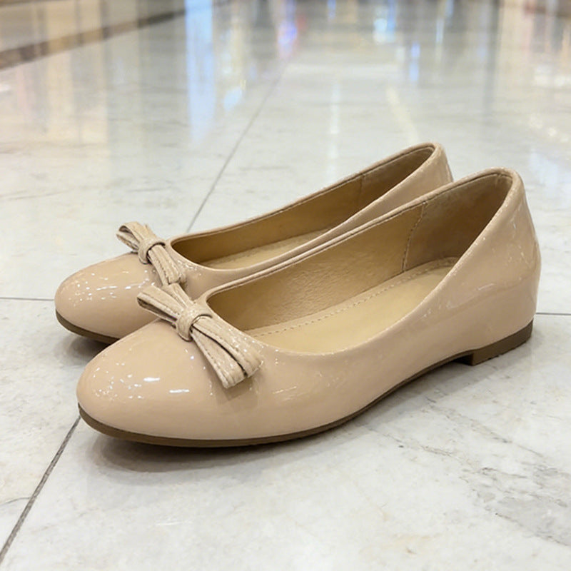 Damen Ballerinas Klassisch mit Schleifendetail Elegantes Design
