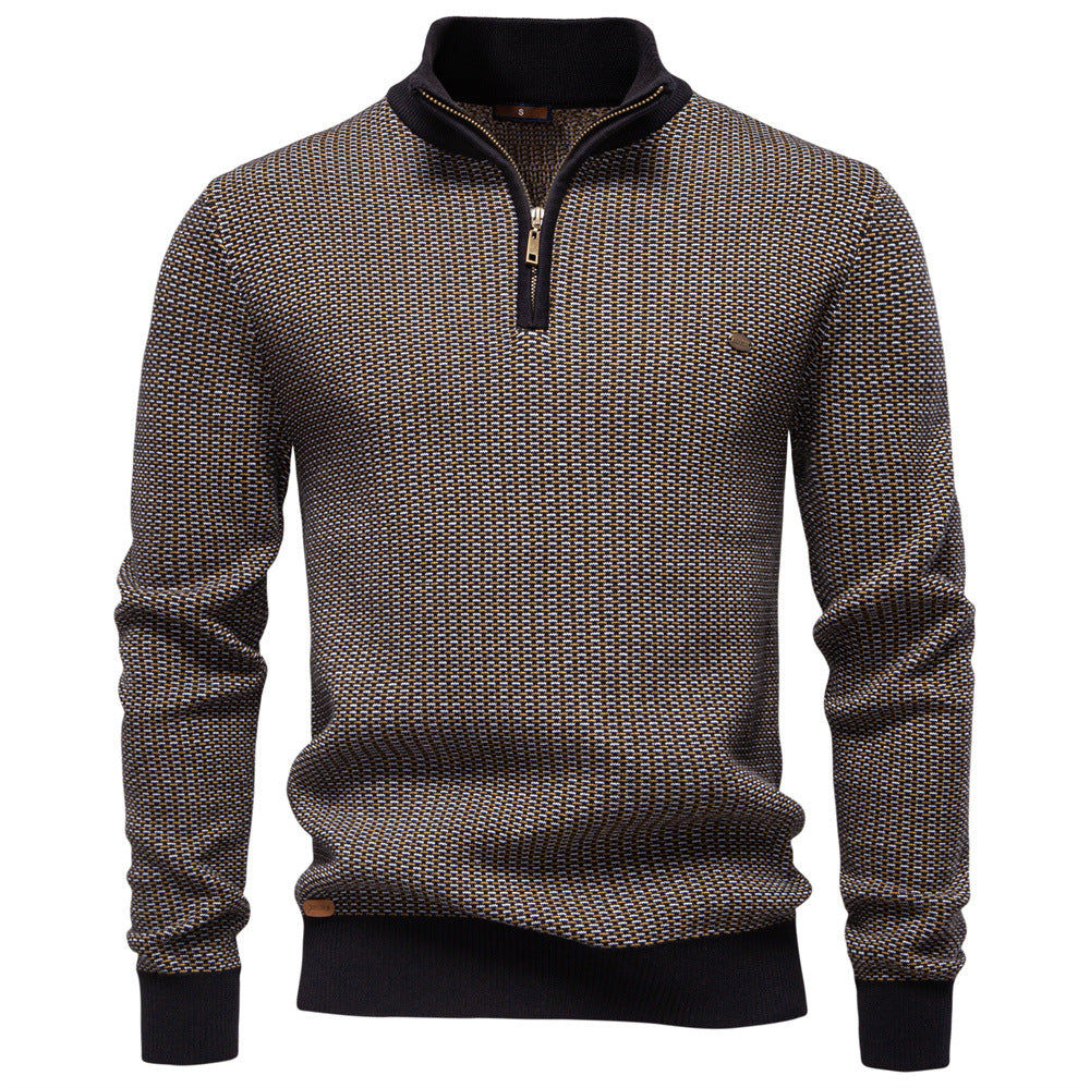 Herren Strickpullover Modern mit Zipper und Struktur