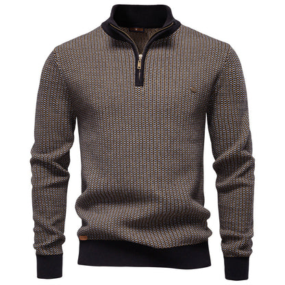 Herren Strickpullover Modern mit Zipper und Struktur
