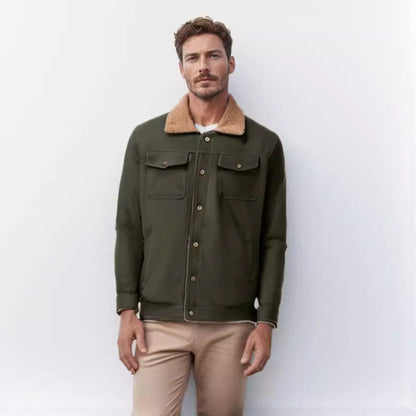 Herren Winterjacke Schick Mit Kunstfell Kragen