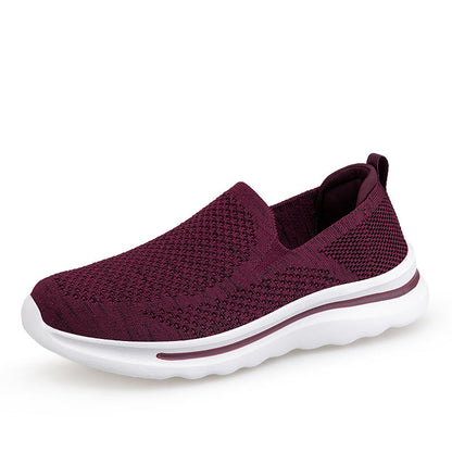 Damen Sneaker Bequem Atmungsaktiv Strick Oberteil Sportlich