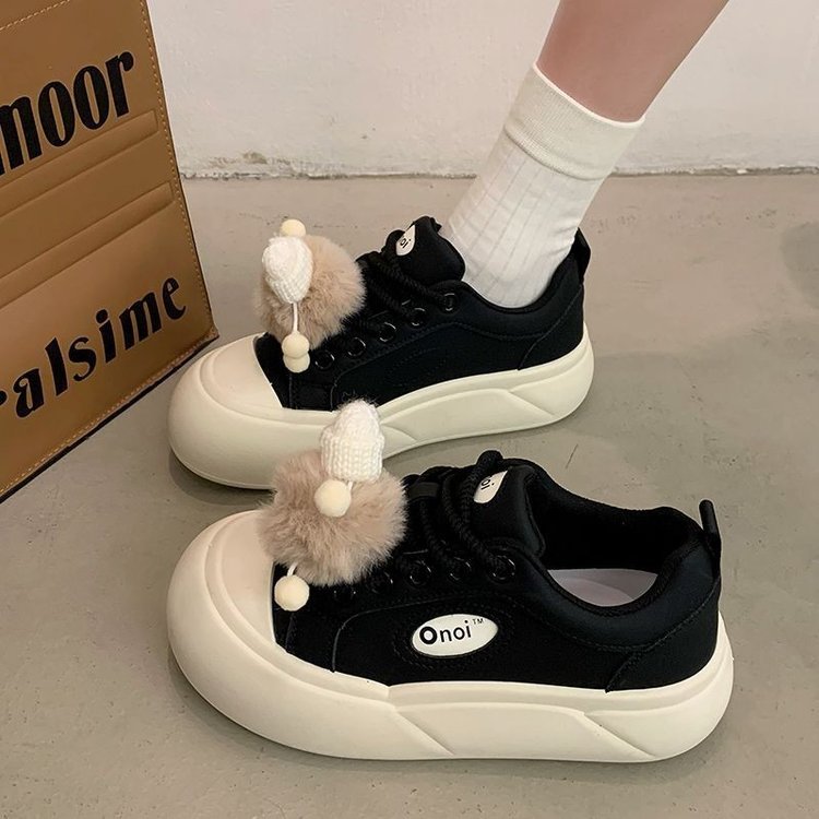 Damen Sneaker Bequem Pompons Schuhe Sportlich - BerlinGlamour