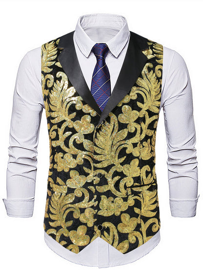 Herren Weste Elegant Festlich Blumenmuster