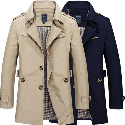 Herren Trenchcoat Jacke Modern Schnitt Wasserabweisend - BerlinGlamour