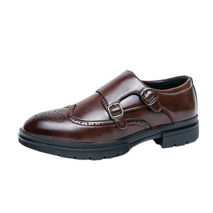 Damen Monk-Schuhe Elegantes Design Leder Schwarz