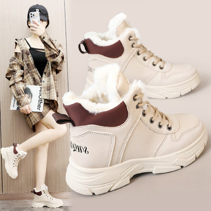 Damen Winterstiefel Sneaker High-Top Warm Kuschelig - BerlinGlamour