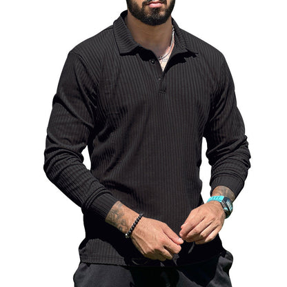 Herren Strickpullover Lang Knopfleiste Strukturiert Modern