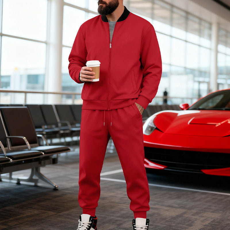 Herren Sportanzug Set Mit Taschen Reißverschluss Modern