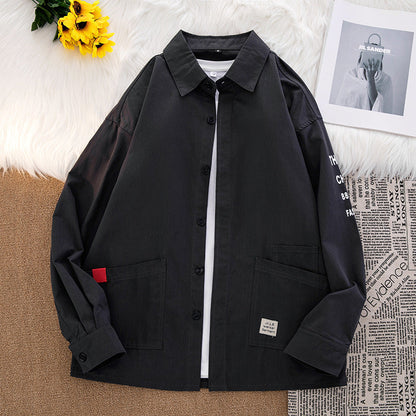 Herren Hemdjacke Lässig Modern mit Taschen