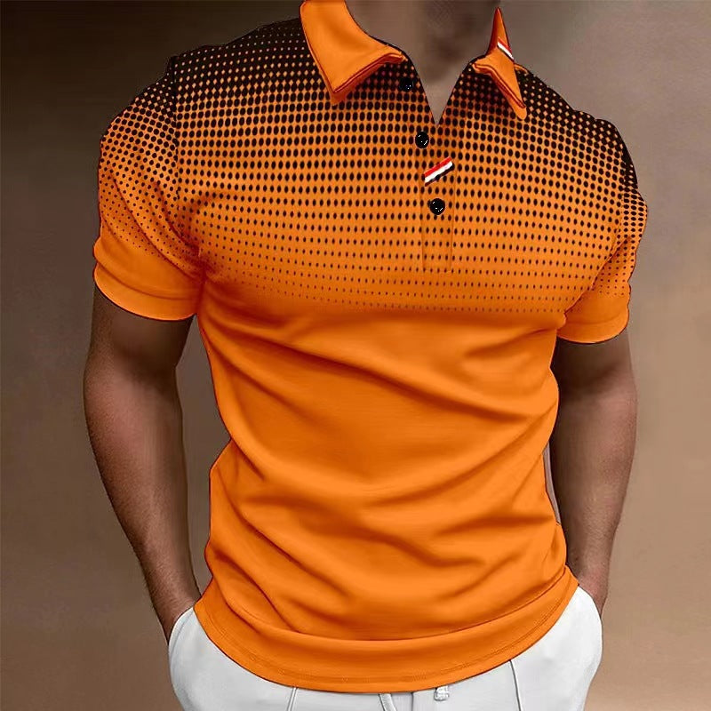 Herren Poloshirt Modern mit Feinmuster und Kontrastkragen - BerlinGlamour
