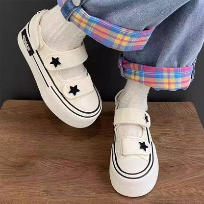 Damen Sneaker mit Klettverschluss Stern Applikation