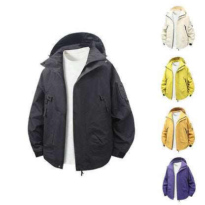 Wasserabweisende Outdoor-Jacke Herren Funktionsjacke Verstellbar