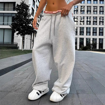 Damen Sweathose Bequem Weite Passform Damenschwarz
