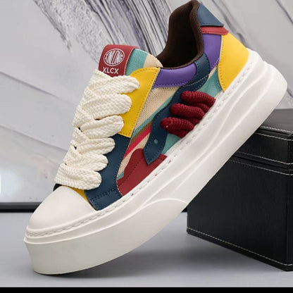 Damen Sneaker Plattform Schuhe Bequem Grafik Design - BerlinGlamour