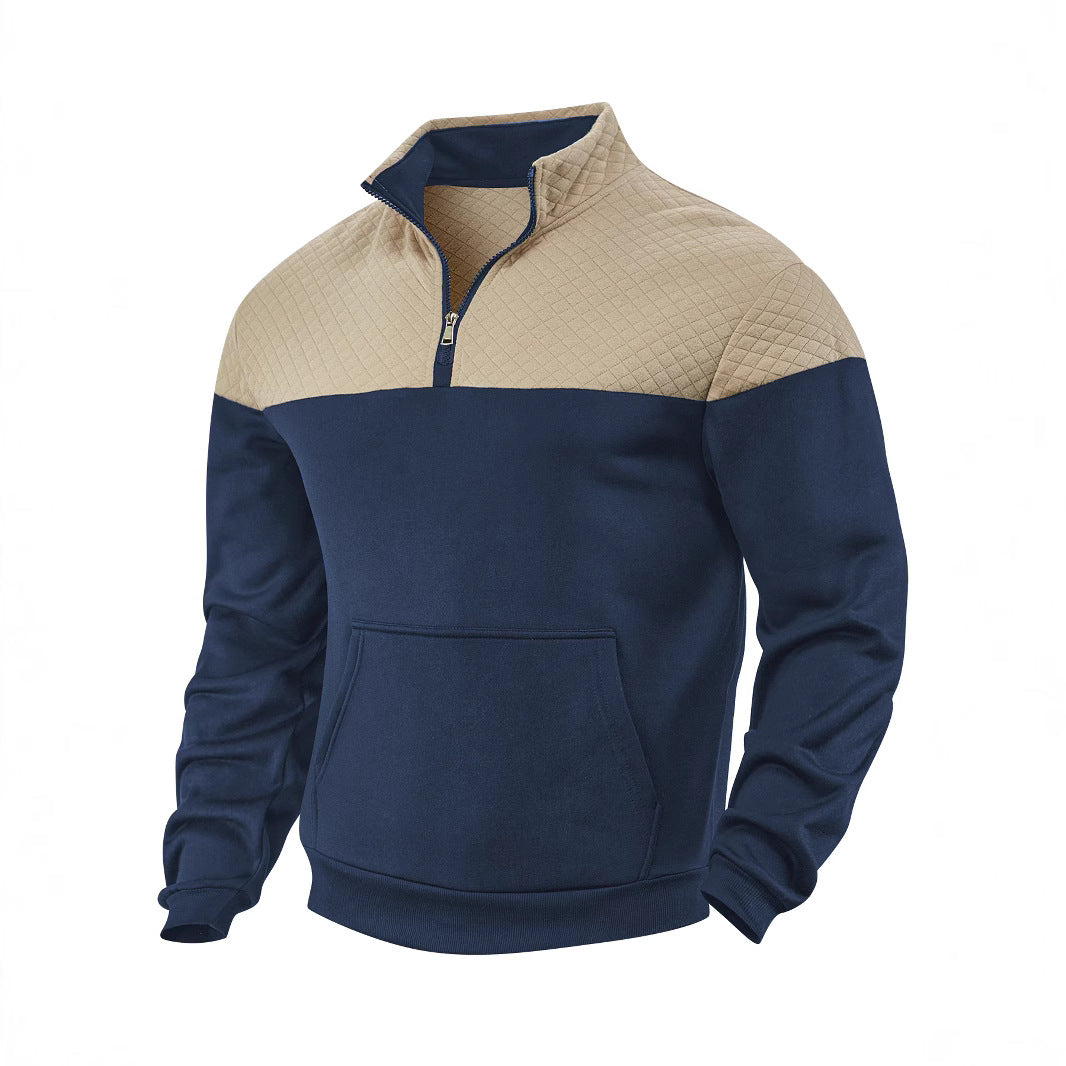Herren Fleece Pullover Stehkragen Modern Trendy