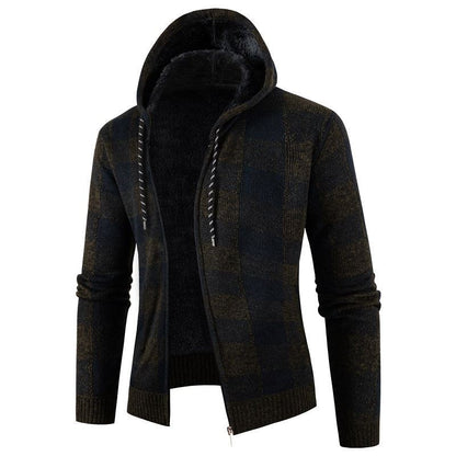 Herren Kapuzenjacke Modern mit Weichem Futter Schwarz