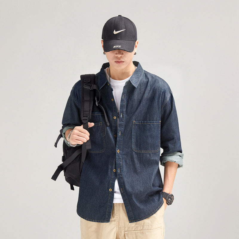 Herren Denim Hemd Lässig Casual Berlin Style