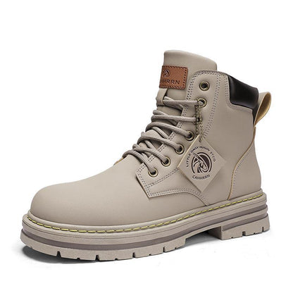 Damen Lederstiefeletten Robust Schnürsenkel Schuhe