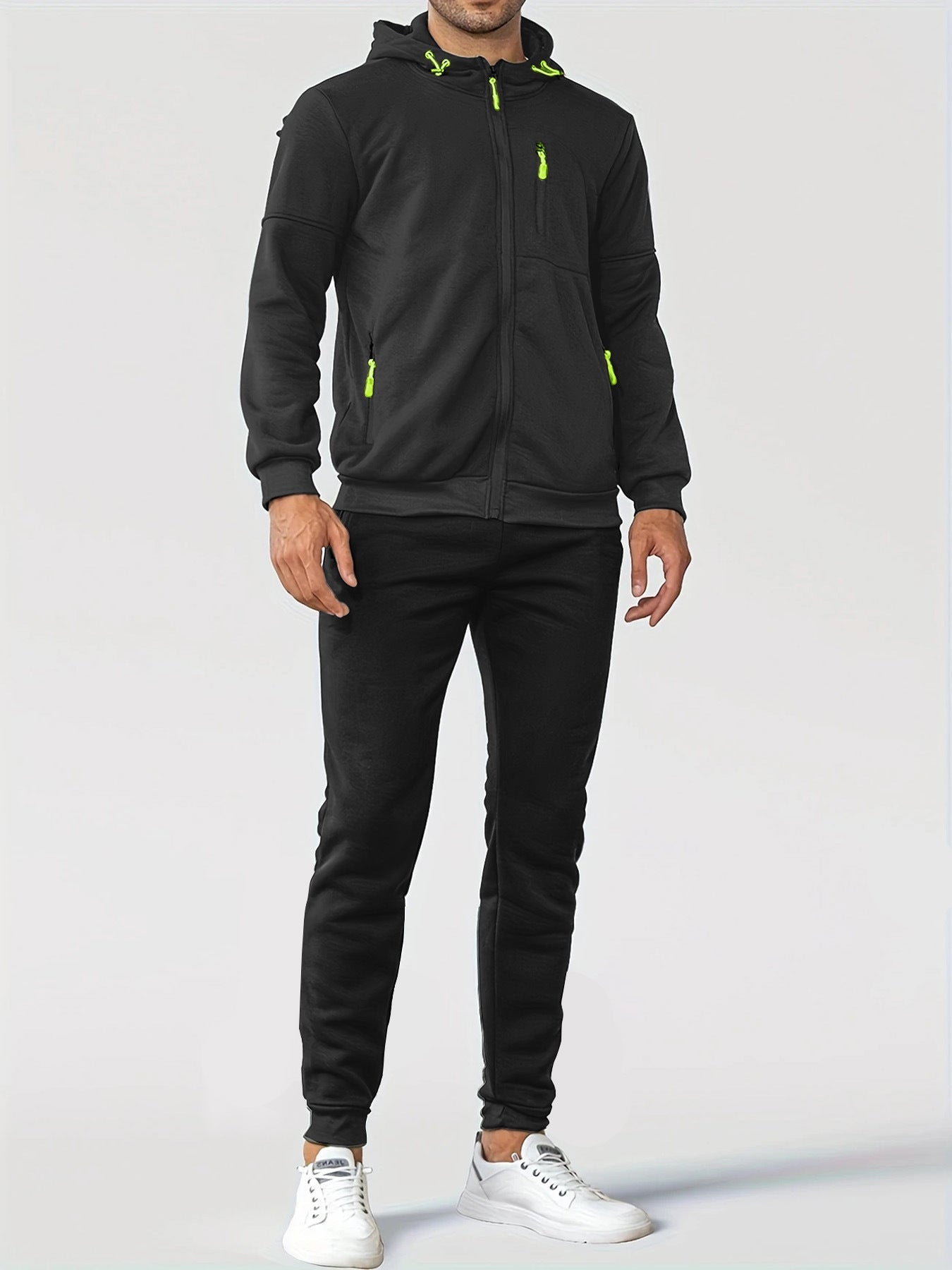 Herren Sportset Jogginghose Sweatjacke Funktionstaschen