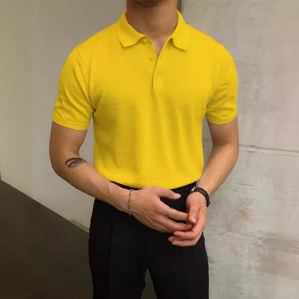 Herren Polo-Shirt Atmungsaktiv Elegant Kragen Baumwolle