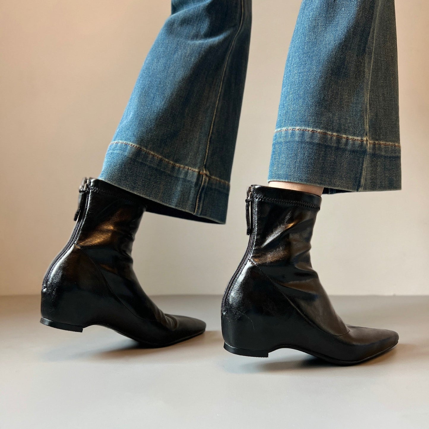 Damen Stiefel Spitze Elegant Reißverschluss Schuhe