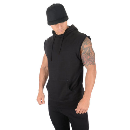 Herren Hoodie Ärmellos Sportlich Mit Kängurutasche Trendig