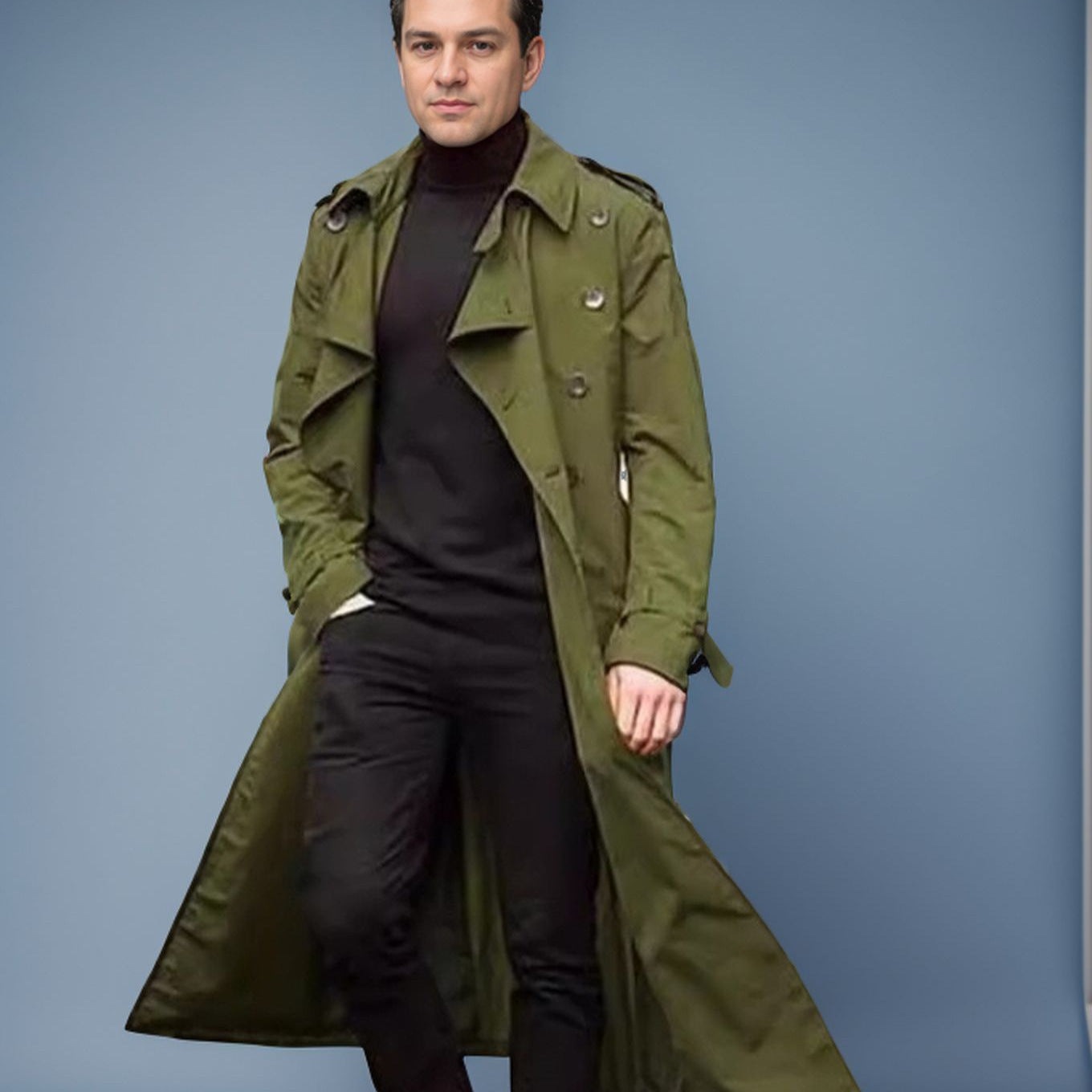 Herren Trenchcoat Eleganter Schnitt Doppelter Knopfleiste Modern - BerlinGlamour