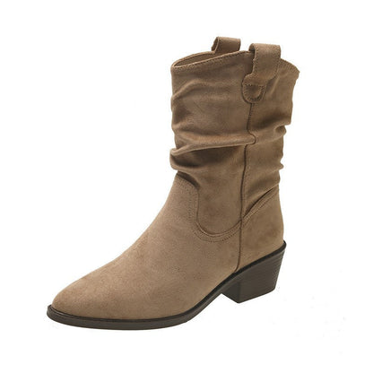 Damen Cowboy-Stiefel Mit Blockabsatz Komfortabel